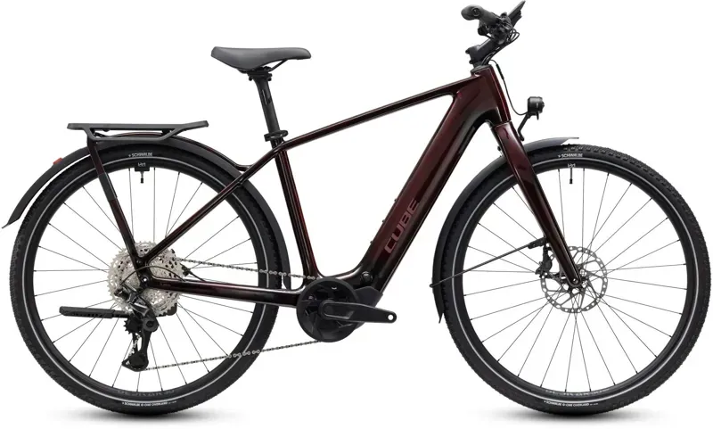 Cube Kathmandu Hybrid C:62 SLX 400X Electric Bike in Liquid Red-1