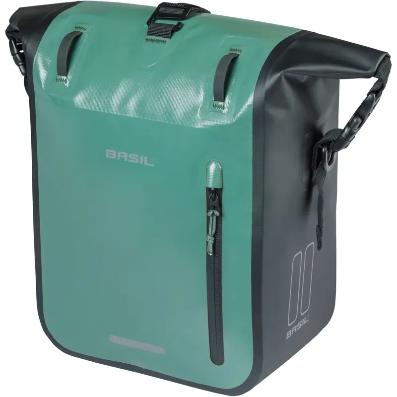 Basil Rivo 12-15l MIK Hook Single Tarpaulin Bag in Silvergreen/Black
