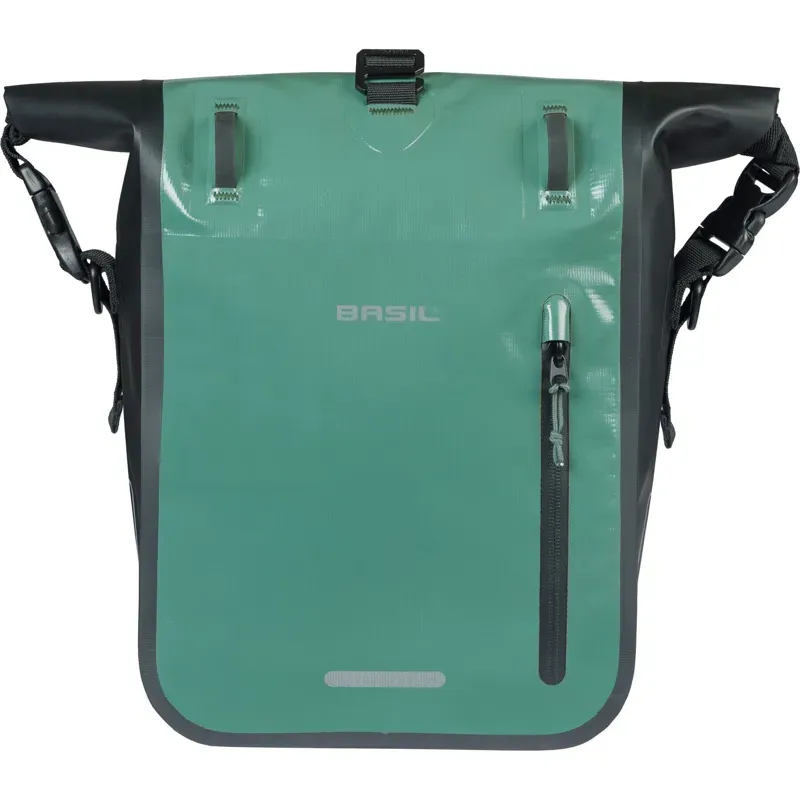 Basil Rivo 12-15l MIK Hook Single Tarpaulin Bag in Silvergreen/Black-1