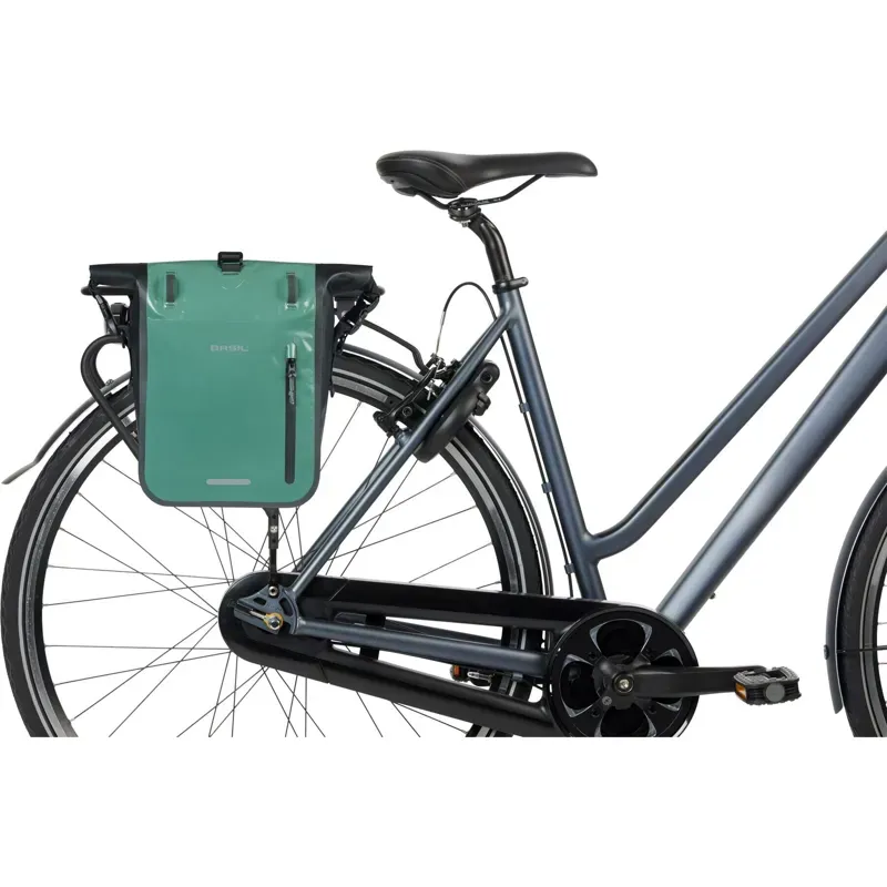 Basil Rivo 12-15l MIK Hook Single Tarpaulin Bag in Silvergreen/Black-4