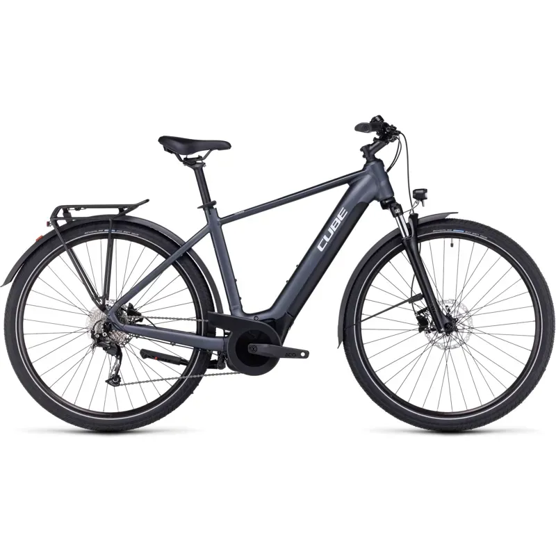 Cube Touring Hybrid One 500 Electric Bike in Grey White
