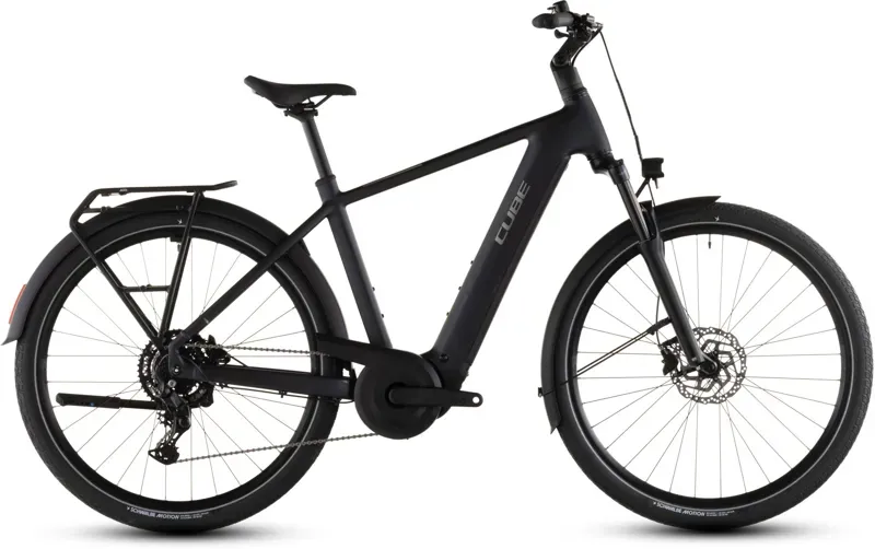 Cube Touring Hybrid One 600 E-Hybrid Bike in Coal/Chrome-2