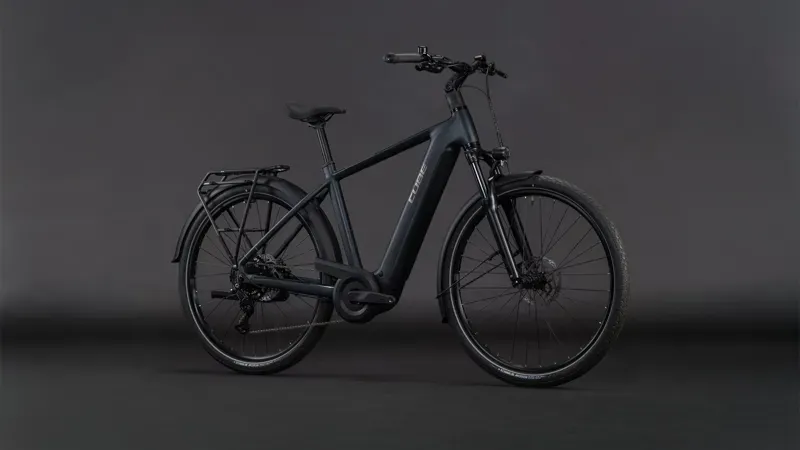 Cube Touring Hybrid One 600 E-Hybrid Bike in Coal/Chrome-3