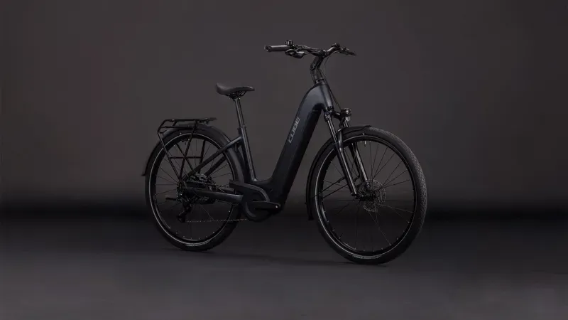 Cube Touring Hybrid One 600 E-Hybrid Bike in Coal/Chrome-1