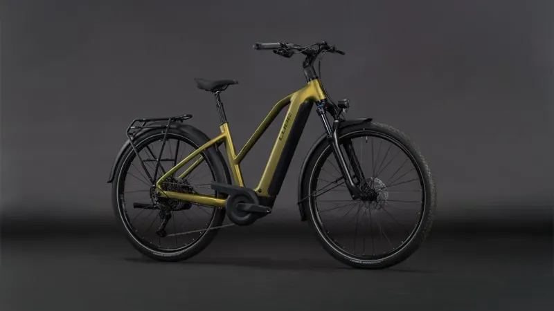 Cube Touring Hybrid Pro 800 E-Hybrid Bike in Golden Lime/Black-5