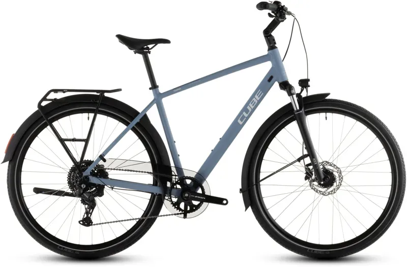 Cube Touring One Hybrid Bike in Blue Bird/Grey-2