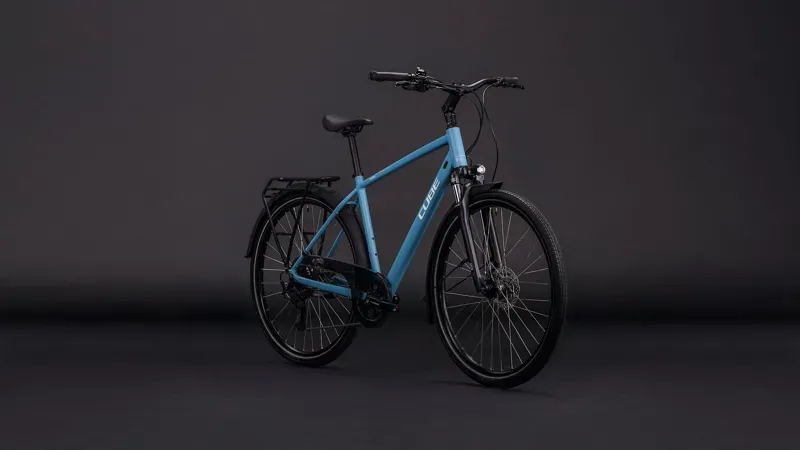 Cube Touring One Hybrid Bike in Blue Bird/Grey-3
