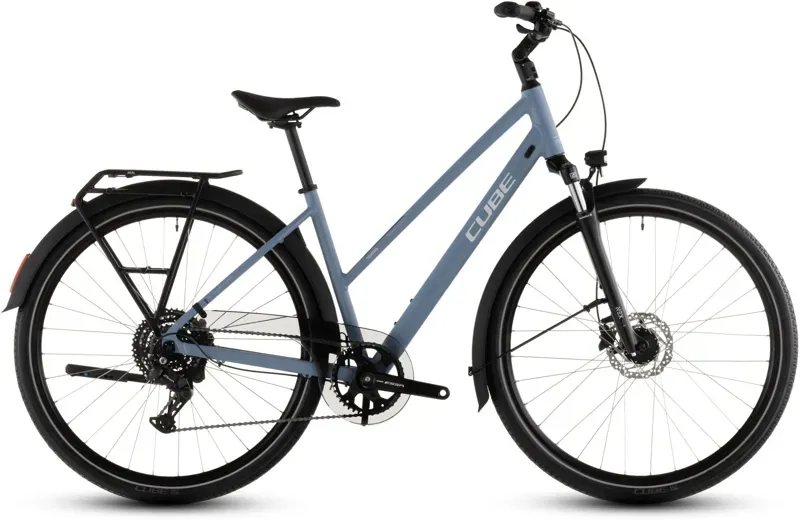 Cube Touring One Hybrid Bike in Blue Bird/Grey-4