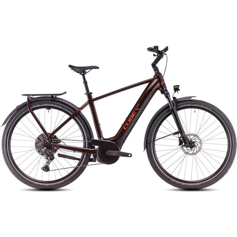 Cube Touring Hybrid Pro 625 Electric Bike in Cinnamon/Orange-1