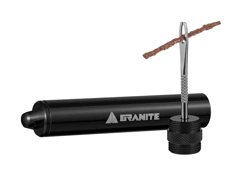 Granite Suture Tyre Plug Kit With CO2 Inflator - Tubeless Tyre Repair Black
