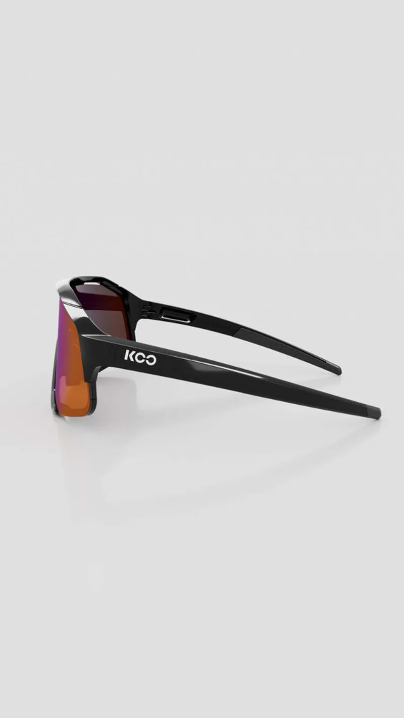 Koo Demos Sunglasses in Black Frame Photochromic Fuschia Mirror Lenses-2