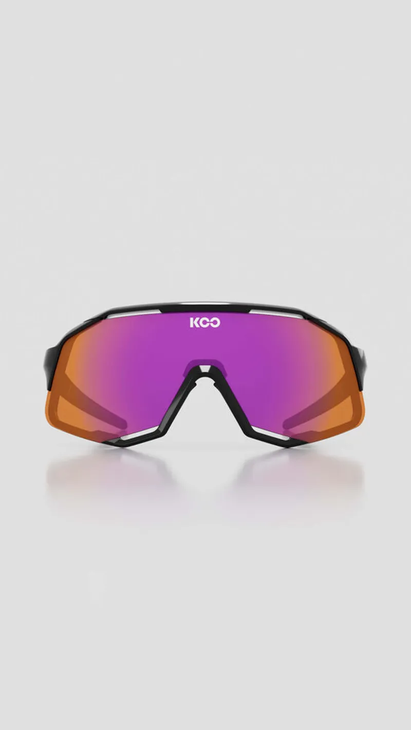 Koo Demos Sunglasses in Black Frame Photochromic Fuschia Mirror Lenses-1