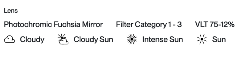 Koo Demos Sunglasses in Black Frame Photochromic Fuschia Mirror Lenses-3