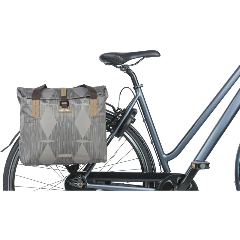 Basil Elegance Bicycle Shopper Bag 20- 26L in Grey-5