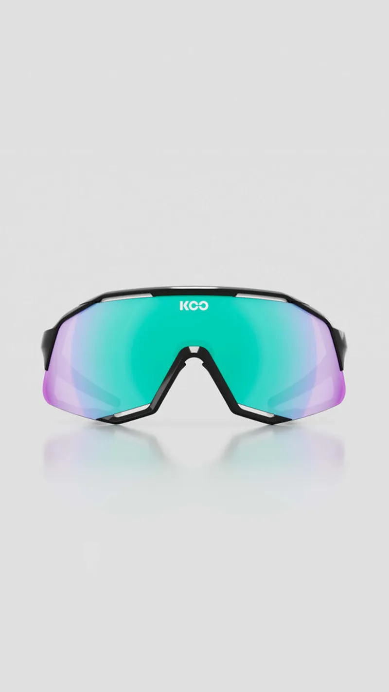 Koo Demos Sunglasses in Black Frame Green Mirror Lenses-1