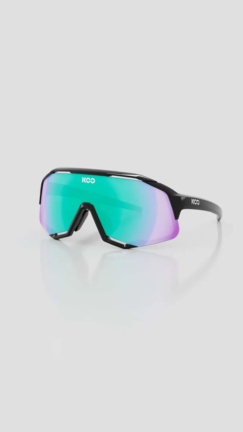 Koo Demos Sunglasses in Black Frame Green Mirror Lenses