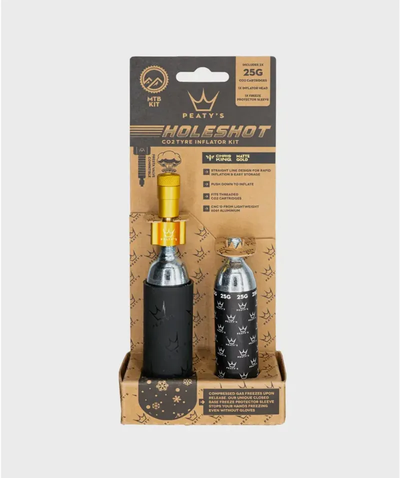 Peaty's Holeshot CO2 Tyre Inflator - MTB 25g Gold