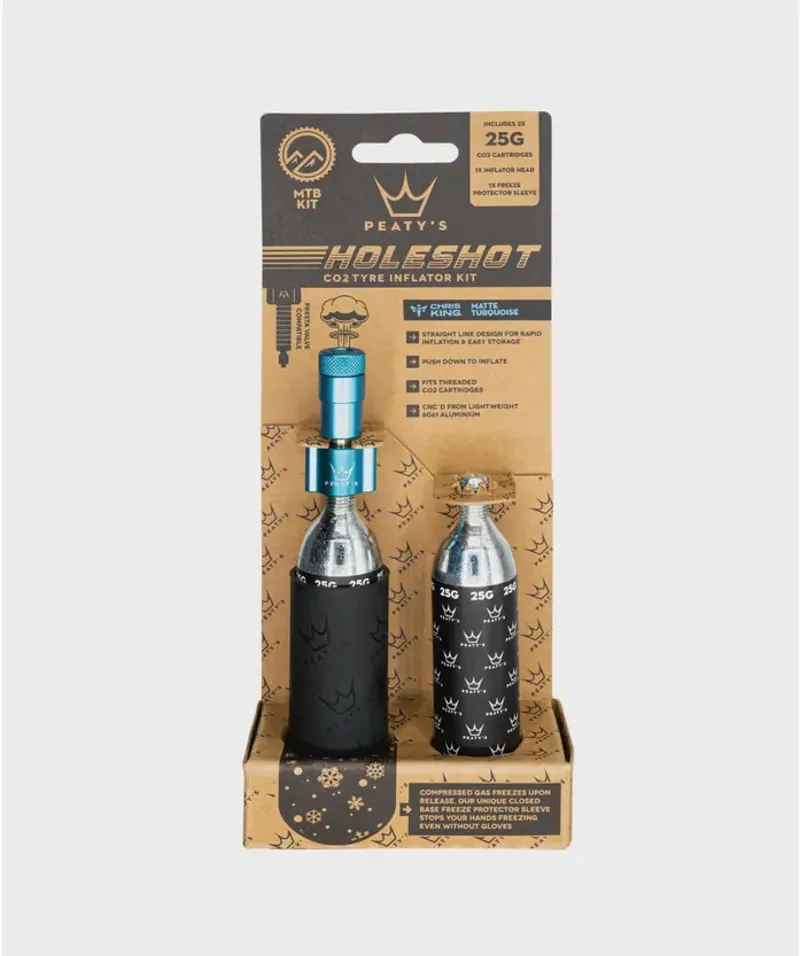 Peaty's Holeshot CO2 Tyre Inflator - MTB 25g Turquoise