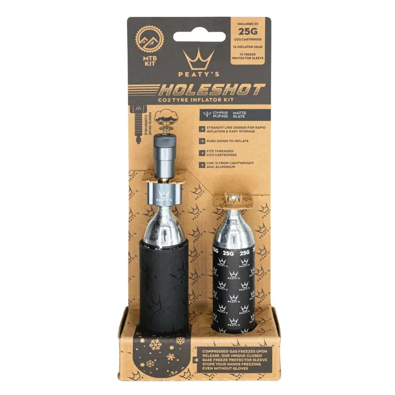 Peaty's Holeshot CO2 Tyre Inflator - MTB 25g Silver