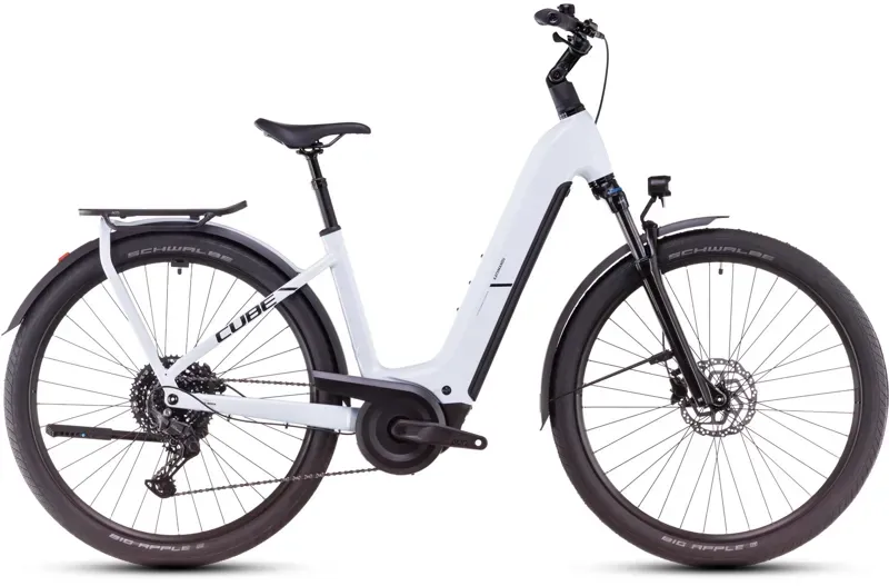 Cube Kathmandu Hybrid One 800 Electric Bike in Polar White/Black